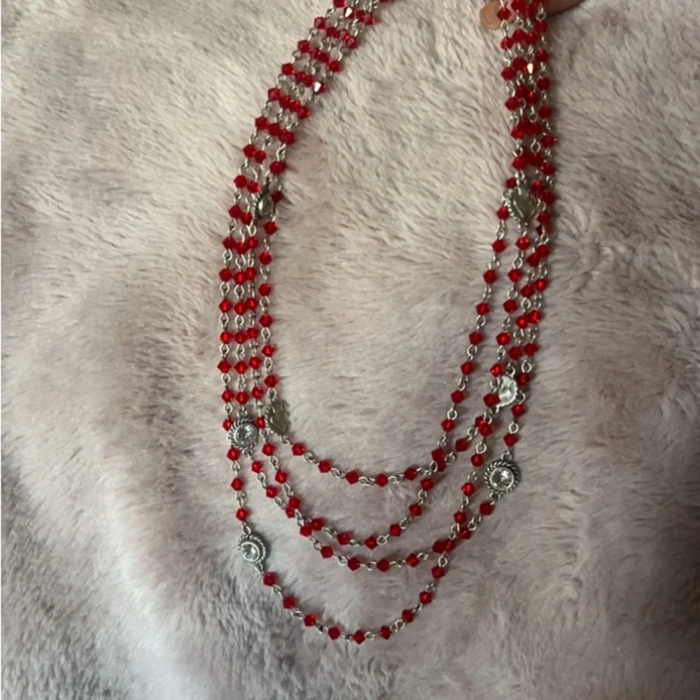 VSA Virgin Saints & Angels 4 strand crystal layered necklace, w clear crystals - Picture 3 of 7